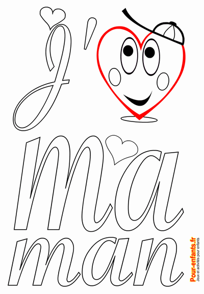 Coloriage pour maman amour fête des mères fête des mamans idée coloriages