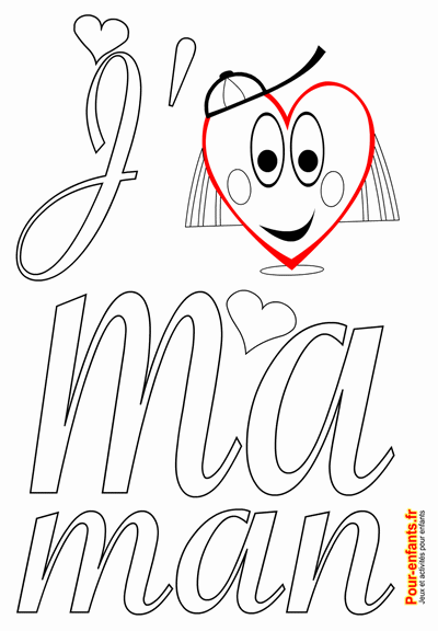 Coloriage pour maman amour fête des mamans fête des mères idées coloriages