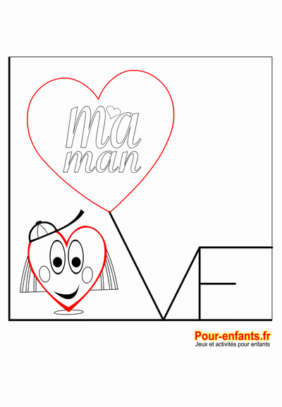 fête des mères coloriage coeur d'amour fille à imprimer love maman coeurs d amour fête des mamans