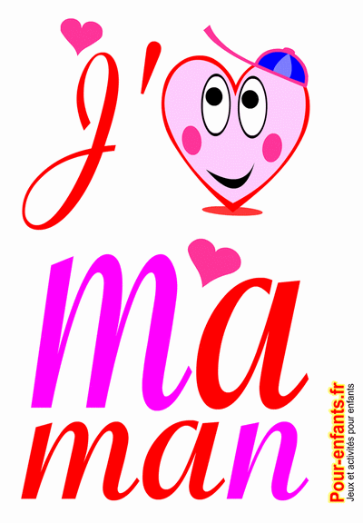 Dessin d'amour pour maman fête des mères fête des mamans J'aime maman